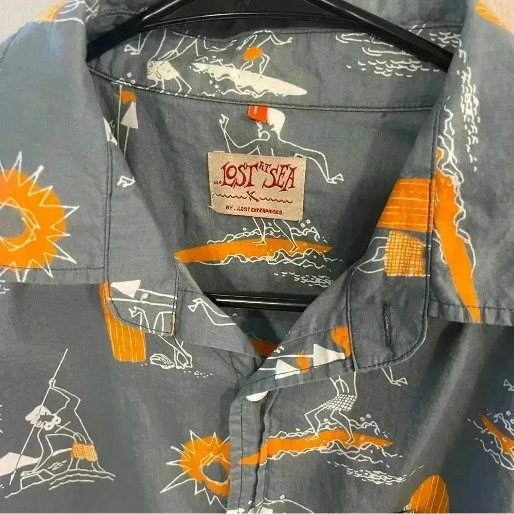 Lost at Sea Patterned Beach Button Down casual - Picture 2 of 7
